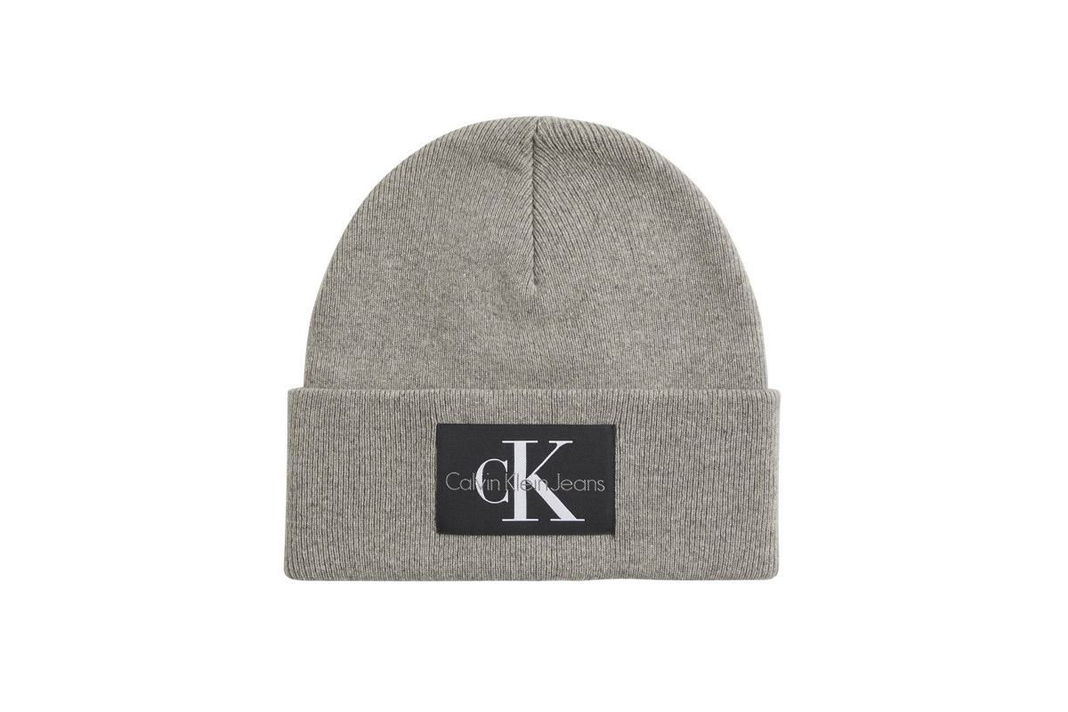 Calvin Klein Monologo Patch Non-Rib Beanie (K50K506246 PQY) Γκρί